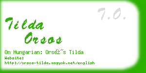 tilda orsos business card